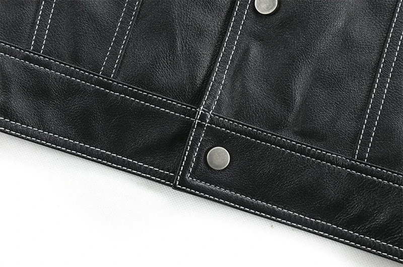 Genuine Men Casual Coat Brand Luxury Real Slim Lapel Black Pocket Sheep Leather Jacket Aviation Clothes - Image 16