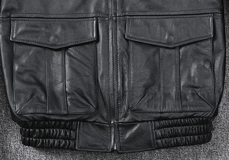 New Air Force Flight Genuine Cow Leather Men's Jacket Detachable Real Fur Collar Thicken Warm Cowhide Clothes Men Winter Coat - Image 14