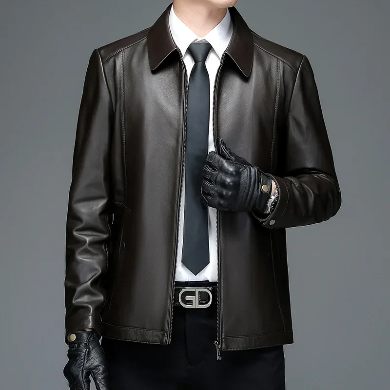 Natural Sheepskin Coat Men's Genuine Leather Jacket Casual Business Spring Autumn Real Leather Coat Male Clothing Jaquetas FCY - Image 2