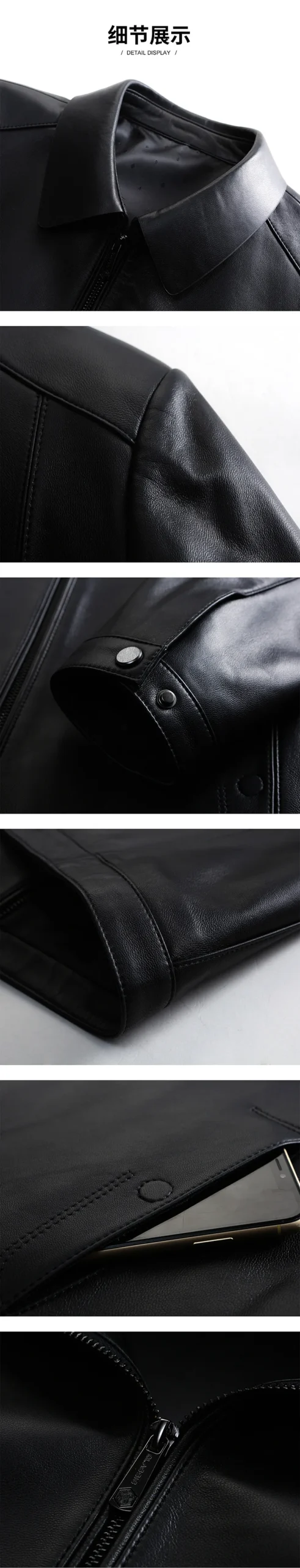 Natural Sheepskin Coat Men's Genuine Leather Jacket Casual Business Spring Autumn Real Leather Coat Male Clothing Jaquetas FCY - Image 14