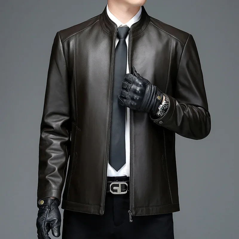 Natural Sheepskin Coat Men's Genuine Leather Jacket Casual Business Spring Autumn Real Leather Coat Male Clothing Jaquetas FCY - Image 4