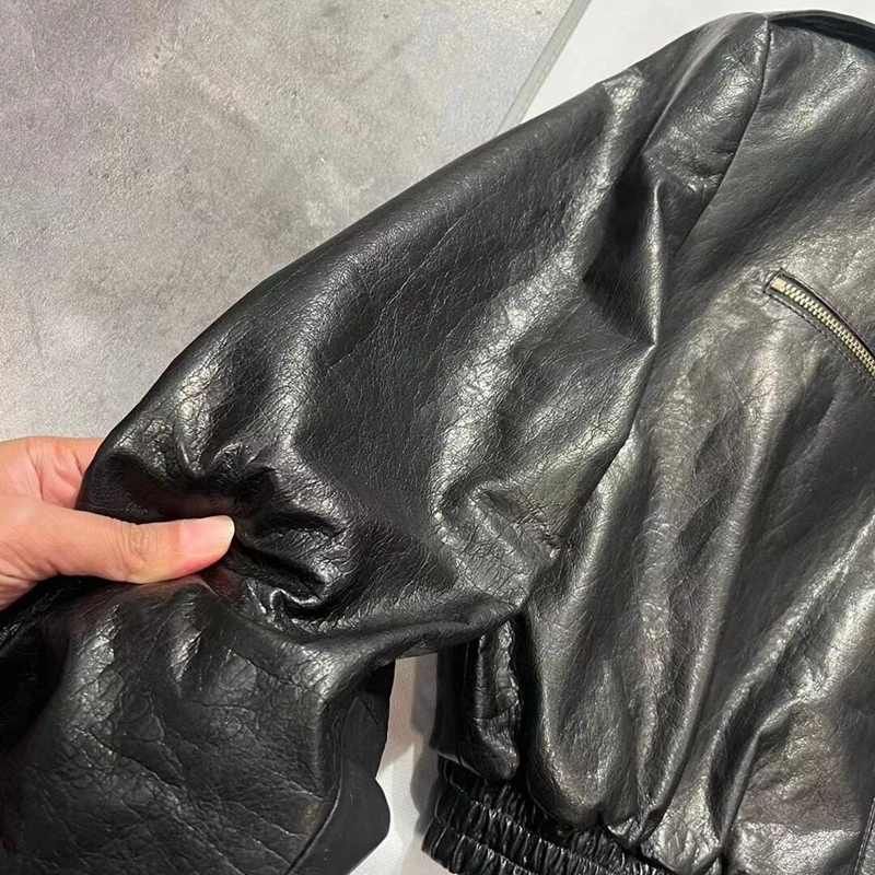 2023 Woman Coats Natural 100% Cow Leather Jackets Female Windbreaker Cow  Leather Overcoat H302 - Image 5