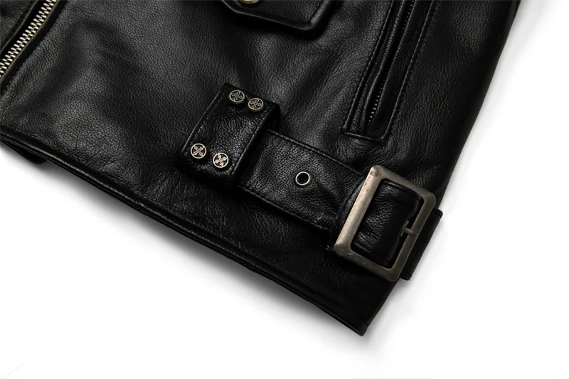 Real Cowhide Leather Jacket Men Leather Coat Motor Biker Clothing Riding Clothes Autumn Men Fashion Motorcycle Leather Jacket - Image 20