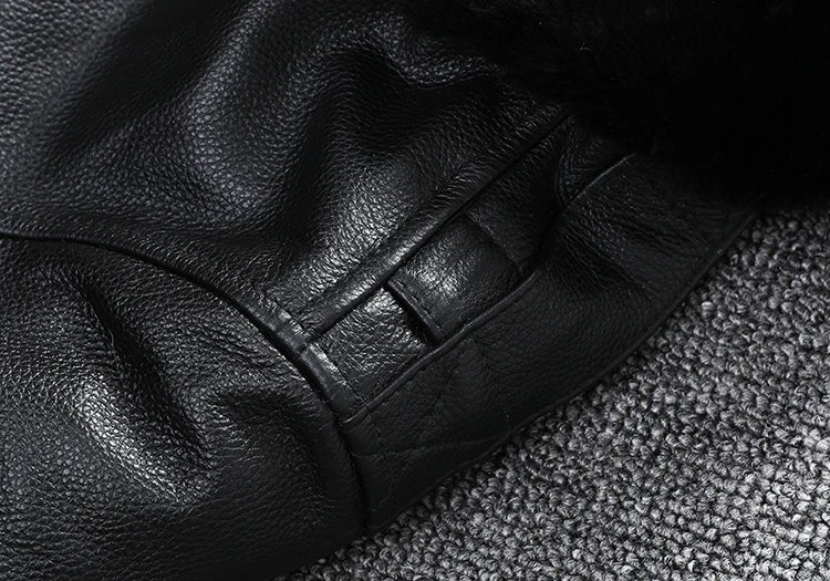 New Air Force Flight Genuine Cow Leather Men's Jacket Detachable Real Fur Collar Thicken Warm Cowhide Clothes Men Winter Coat - Image 11