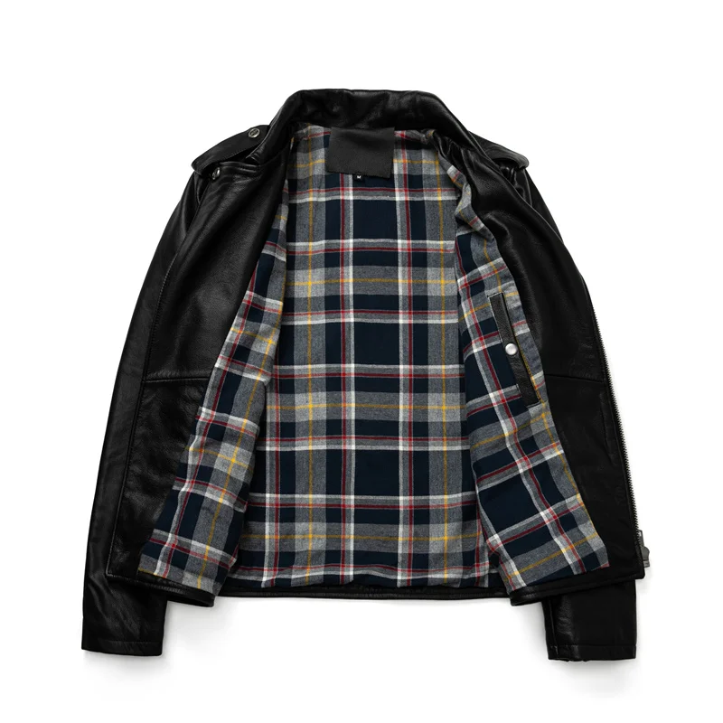 Real Cowhide Leather Jacket Men Leather Coat Motor Biker Clothing Riding Clothes Autumn Men Fashion Motorcycle Leather Jacket - Image 24