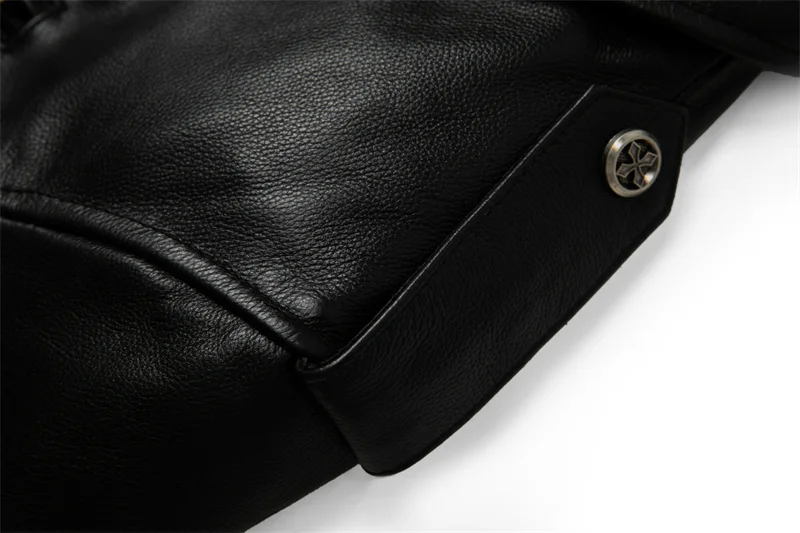 Real Cowhide Leather Jacket Men Leather Coat Motor Biker Clothing Riding Clothes Autumn Men Fashion Motorcycle Leather Jacket - Image 18