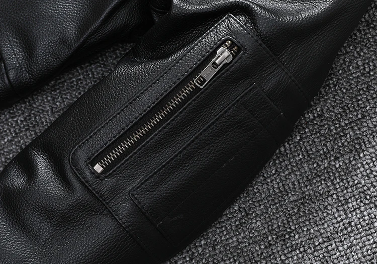 New Air Force Flight Genuine Cow Leather Men's Jacket Detachable Real Fur Collar Thicken Warm Cowhide Clothes Men Winter Coat - Image 15