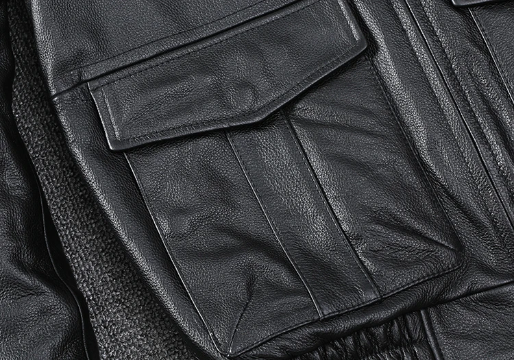 New Air Force Flight Genuine Cow Leather Men's Jacket Detachable Real Fur Collar Thicken Warm Cowhide Clothes Men Winter Coat - Image 13