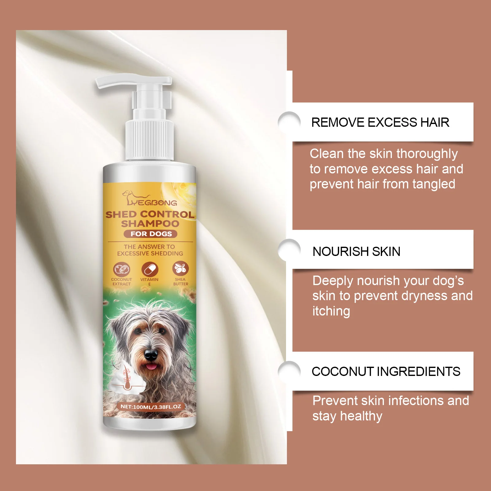1-4PCS Dog Shampoo with Vitamin Essence Gentle Cleaning Nourishing Care Leaves Dog Coat Soft Smooth and Healthy Pet Hair Wash - Image 9
