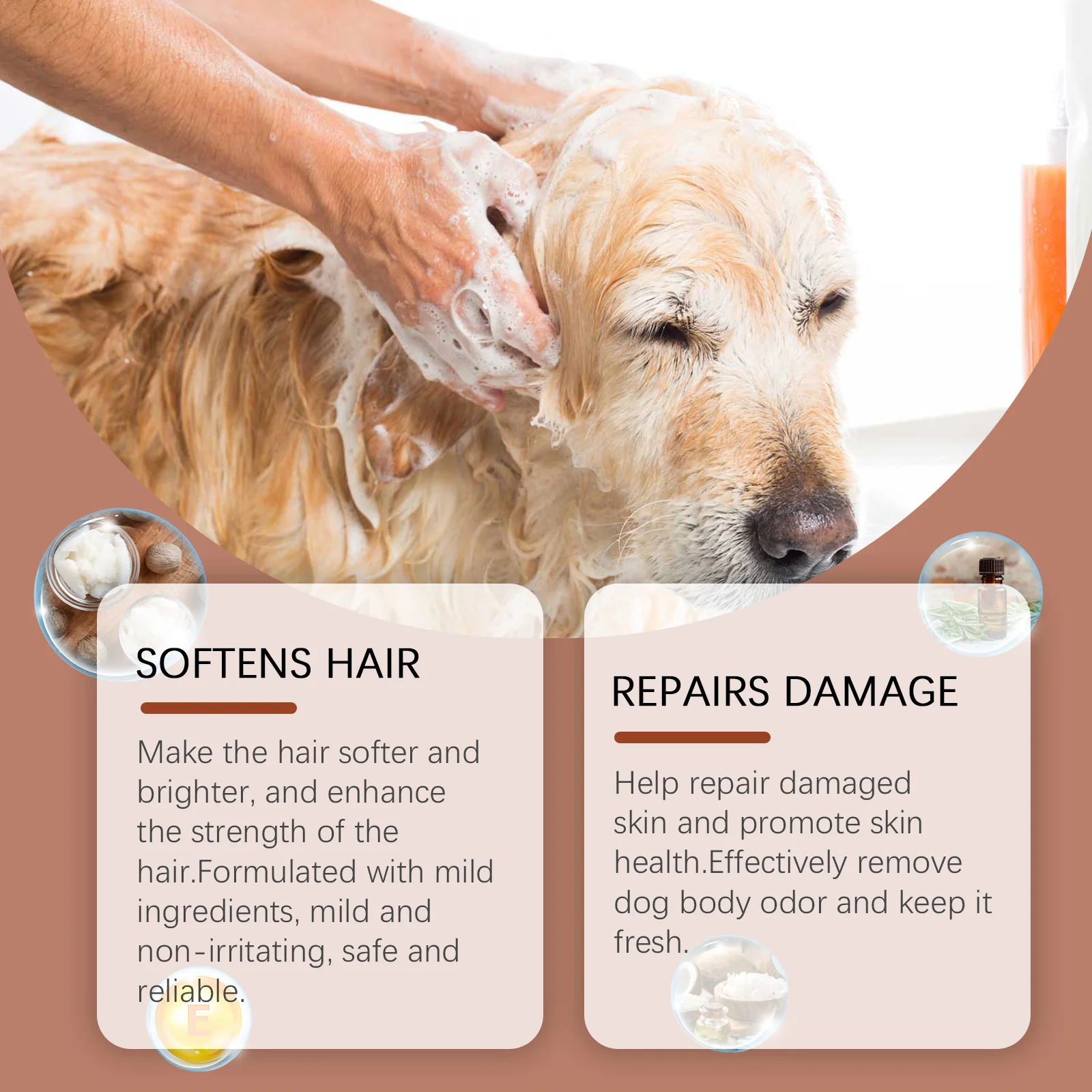 1-4PCS Dog Shampoo with Vitamin Essence Gentle Cleaning Nourishing Care Leaves Dog Coat Soft Smooth and Healthy Pet Hair Wash - Image 3